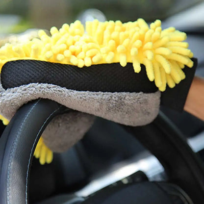 Soft Coral Car Wash Glove - Anti-scratch Mitt for Multifunctional Car Washing, Thick Cleaning, Wax Detailing Brush