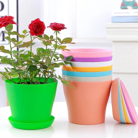 Candy-Colored Round Flower Pots - Versatile Succulent Planters for Home, Office, and Outdoor Decoration in 5 Sizes