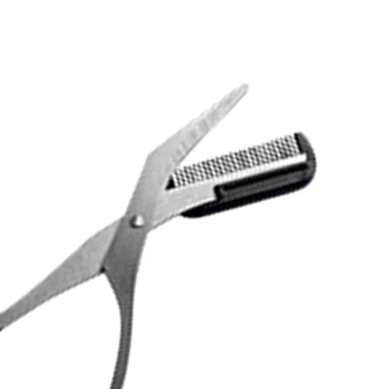 Eyebrow Trimmer Scissor with Comb - Stainless Steel Face Razor Makeup Beauty Tool for Male and Female