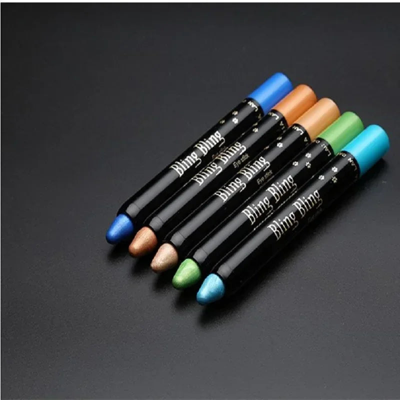 Pearlescent Waterproof Eyeshadow Pencil Stick: 15 Colors Glitter Shimmer Eye Shadow Pen - Long-Lasting Eyeliner Stick for Makeup