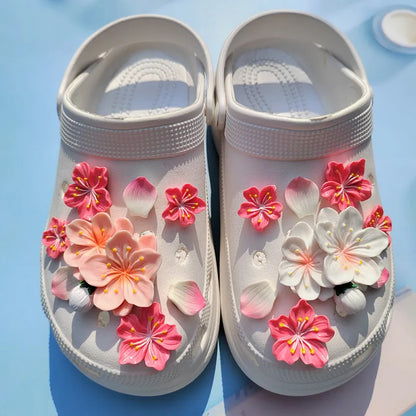 Hot Fashion Charms: Creative Branches and Flowers Clogs Shoe Buckle, Cute Shoes Accessories Decoration for Girls Gift