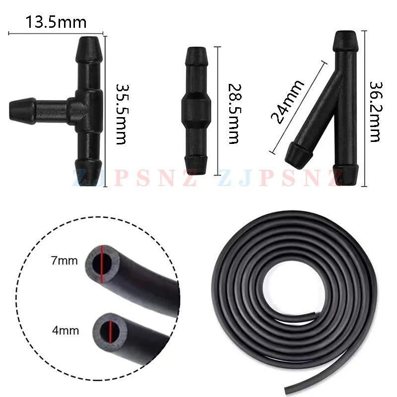 Automotive Windshield Washer Hose Connector - T/Y Splitter for Windshield Wiper Tube, Car Wiper Blade Pipe