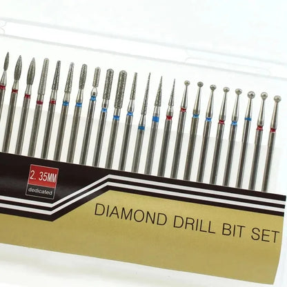 30pcs Diamond Burrs Set – Nail Drill Bits, Milling Cutter for Manicure and Nail Art, Grinding Tools Accessories