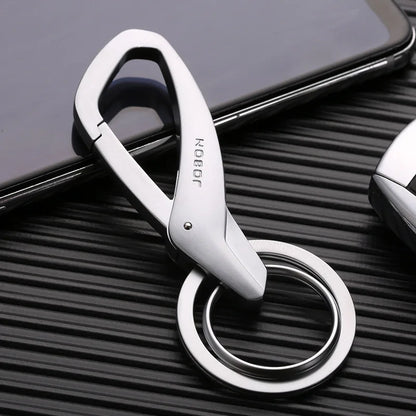 High Quality Zinc Alloy Keychain - Simplicity Waist Hanging Double Ring Metal Key Chain for Men and Women