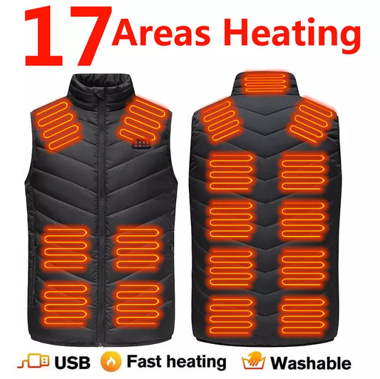 USB Heated Jacket: Electric Heating Vest for Men and Women - Stay Warm with 17/13/9 Area Heating - Inner Heat Veste