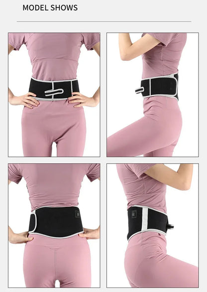 USB Electric Heating Lumbar Support Belt - Hot Waist Back Pad Massager for Pain Relief Therapy