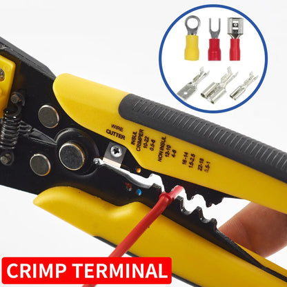 Multifunctional Wire Hand Tool: Adjustable Automatic Wire Stripper Crimper Cable Cutter - Essential for Stripping, Crimping, and Terminal Work