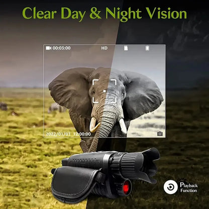 1080P HD Infrared Monocular Night Vision Camera | 5X Digital Zoom for Outdoor Hunting & Search up to 300m