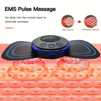 Rechargeable Neck Massager with Remote Control - 8 Modes EMS Low Frequency Pulse for Muscle Relaxation and Pain Relief