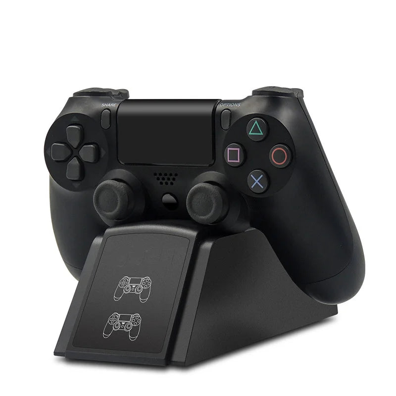 PS4 Controller Charger: Dual USB Fast Charging Dock Station for Sony PlayStation 4 - Compatible with PS4/PS4 Slim/PS4 Pro Gamepads