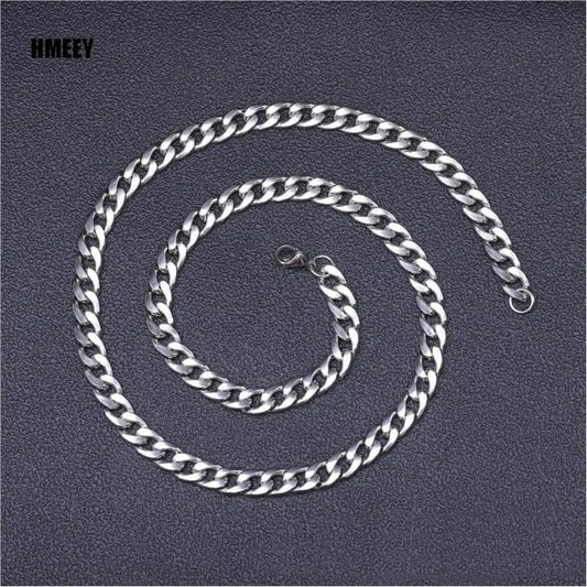 Hmeey Long Stainless Steel Chain Necklace | Hip Hop Fashion for Women & Men | Choker Jewelry Accessories for Valentine's Day