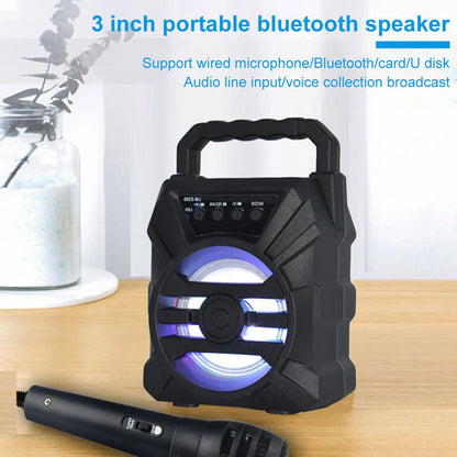 500mAh Bluetooth Speaker – High Power Sound Box with TF U-Disk, Karaoke, Handheld Subwoofers for Dancing