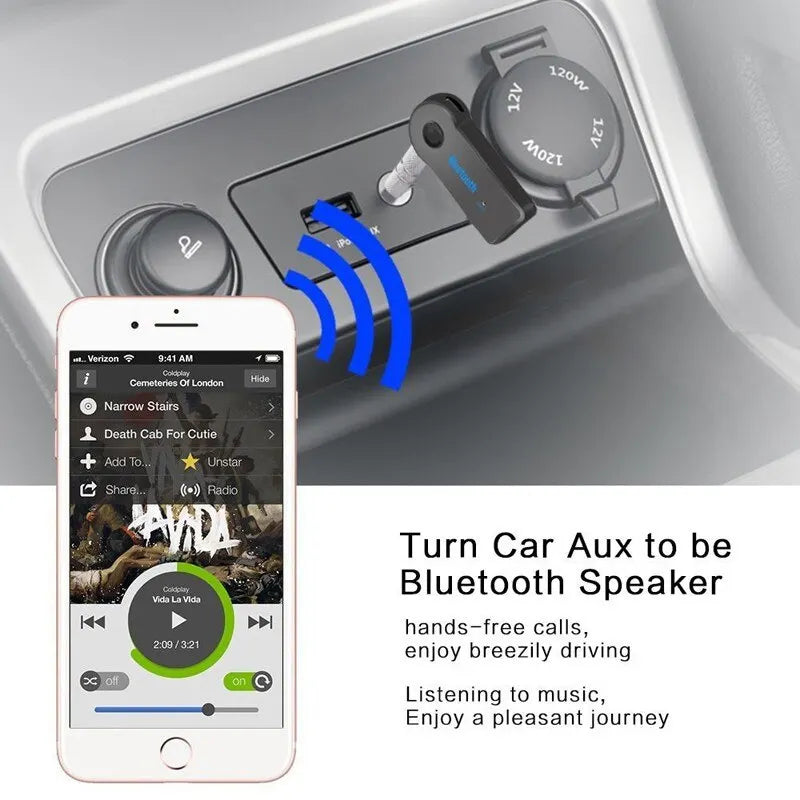 2-in-1 Wireless Bluetooth 5.0 Transceiver Adapter: 3.5mm Car Music Audio AUX Receiver & PC Bluetooth Adapter