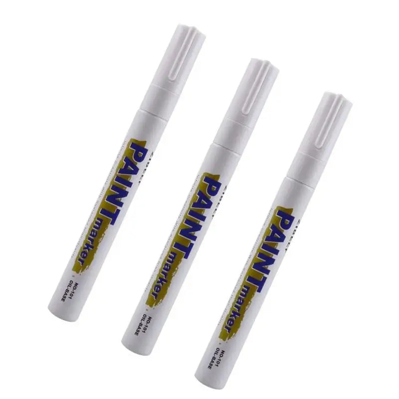 3pcs White Paint Pen Set – Waterproof Oil-Based Markers for Car Tyres, Quick Dry and Permanent Paint Pens