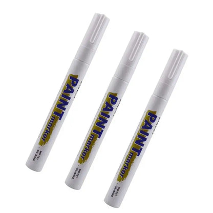 3pcs White Paint Pen Set – Waterproof Oil-Based Markers for Car Tyres, Quick Dry and Permanent Paint Pens