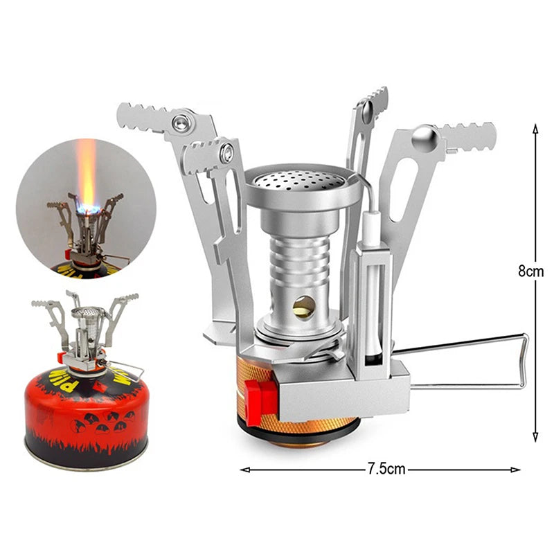 Ultra-Light Portable Gas Cooker: Aluminum Alloy Camping Stove for Outdoor Picnics and Survival - Essential Camping Accessories