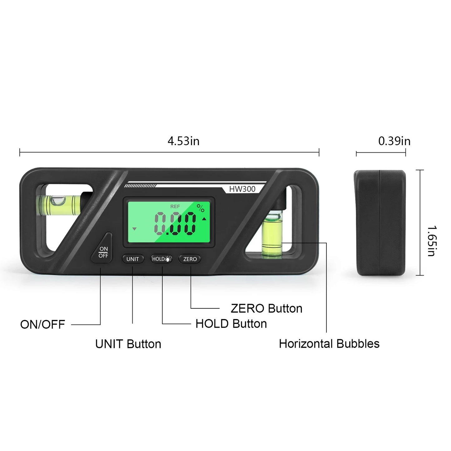 Magnetic Electronic Goniometer: LCD Digital Angle Meter with Backlight, Angle Protractor, and Slope Conversion - Digital Inclinometer