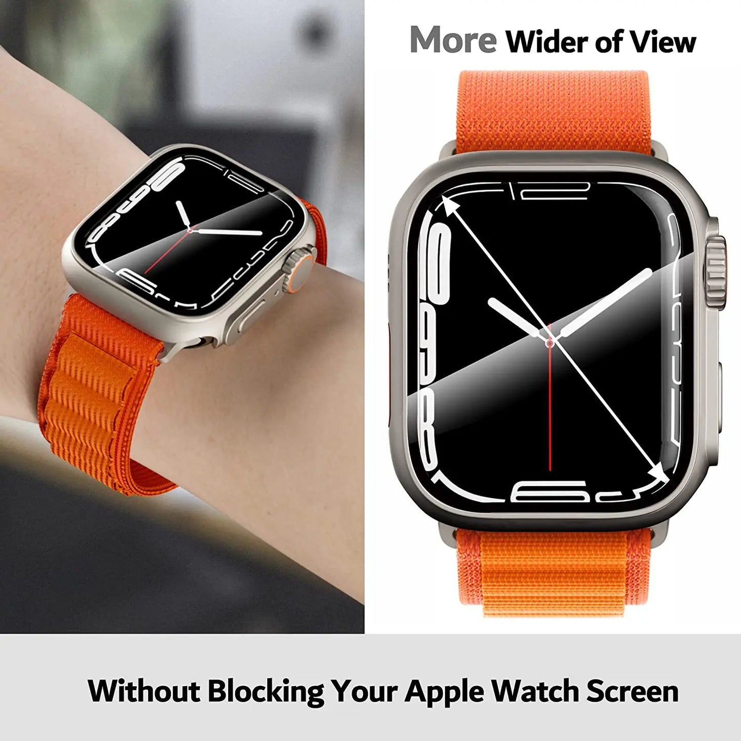 Ultra Protection Screen Protector & Bumper Case for Apple Watch 44mm/45mm/40mm/41mm - Compatible with Series 9 to 4