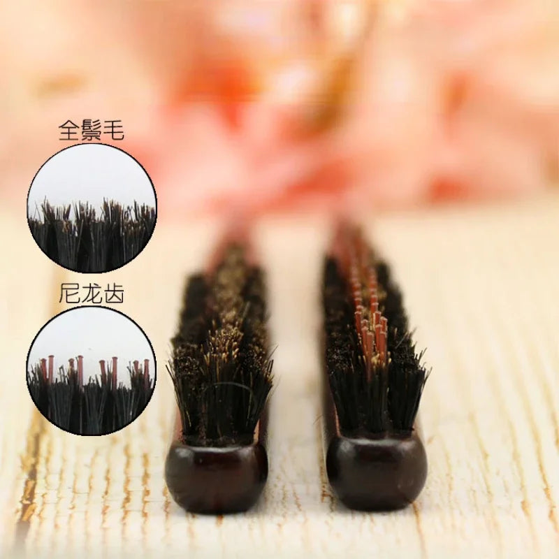 Professional Salon Teasing Back Hair Brushes - Boar Bristle Wood Slim Line Comb - Hairbrush for Extension and Hairdressing - Styling Tools for DIY