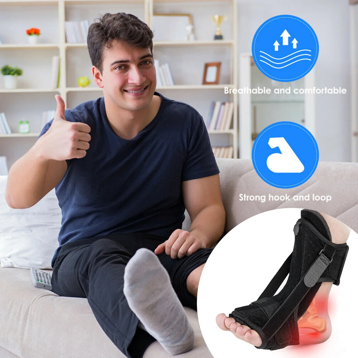 Adjustable Plantar Fasciitis Night Splint - Unisex Foot Drop Orthotic Brace for Plantar Fasciitis and Achilles Tendonitis in 2024