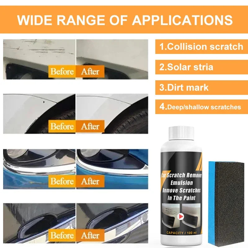 Auto Scratch Remover Kit - Swirl Remover, Polishing Compound for Scratches, Body Repair, Anti-Scratch Wax, Car Care Tools