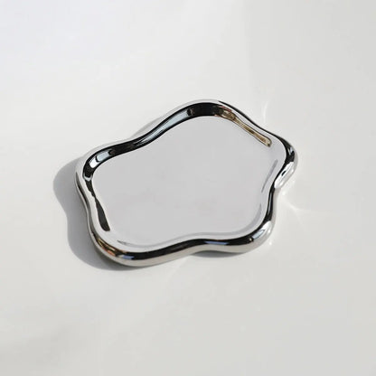 Irregular Ceramic Jewelry Tray – Decorative Key and Jewelry Display Storage for Desktop Ornament