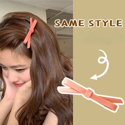 Korean Bow Hairpin Headdress Clip: Trendy Girl's Word Clip for Stylish Bangs - Online Influencer Hair Accessory, Top Clip for Fashionable Looks