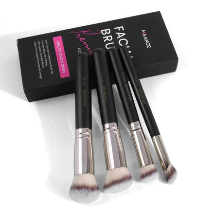 MAANGE 11PCS Makeup Tool Kit: 4PCS Makeup Brushes with Powder Puff, Sponge, Finger Air Cushion Puff - for Concealer Blend Eyeshadow