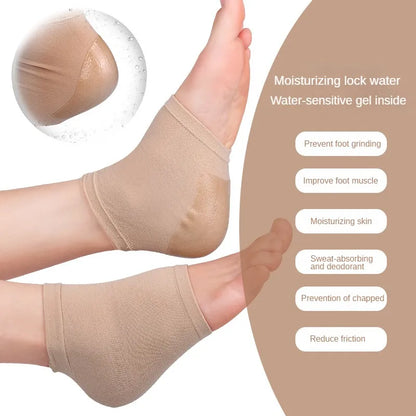 2PCS Gel Moisturizing Heel Socks - Spa Socks for Foot Care, Repair Dry Cracked Feet Skin, Gel Heel Repair Tools