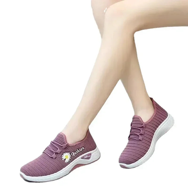 Women's Lightweight Sneakers - Comfortable Soft-Soled Running Shoes, Breathable Casual Footwear for Adults