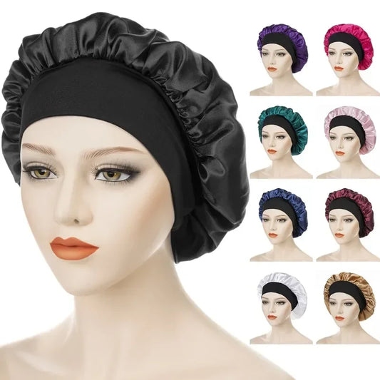 Double Layer Silky Bonnet: Women's Night Sleep & Shower Hair Cap