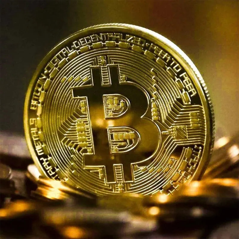 Gold Plated Bitcoin Coin – Collectible Art and Commemorative Gift | Casascius Metal Antique Imitation for Birthdays