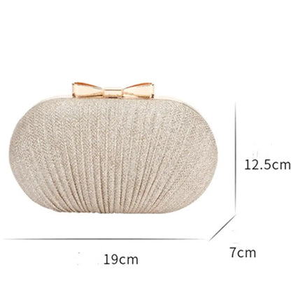 Elegant Rhinestone Egg Shape Wedding Bridal Clutch - Women's Evening Party Bag with Chain Shoulder Strap