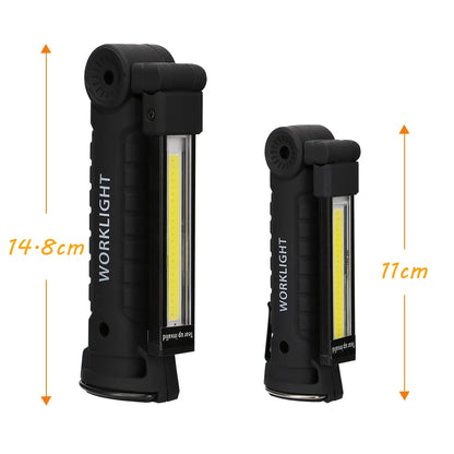 Portable COB LED Flashlight: USB Rechargeable Work Light with Magnetic Lanterna - Built-in Battery for Camping Torch