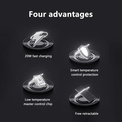 100W Car Charger: Super Fast Flash Charging with Telescopic Cable - Four-in-One Point Smoker Car Charging