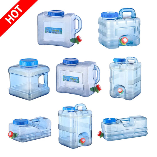 Portable Water Bucket with Faucet - 5/7.5/8/10/12/15L Driving Pure Water Tank Container for Outdoor Camping Picnic Hiking