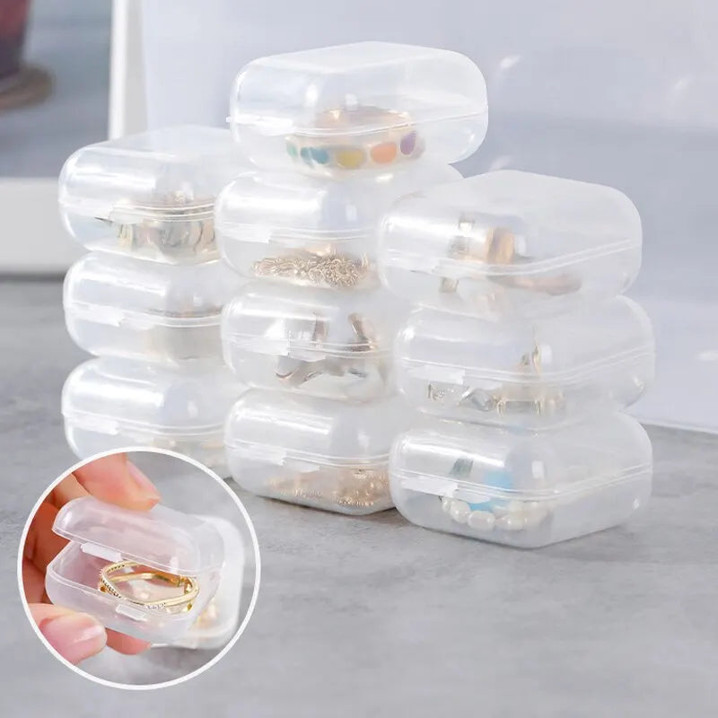 40pcs/set Mini Clear Plastic Storage Box | Jewelry Storage Case | Transparent Storage Organizer | Multifunctional Portable Storage