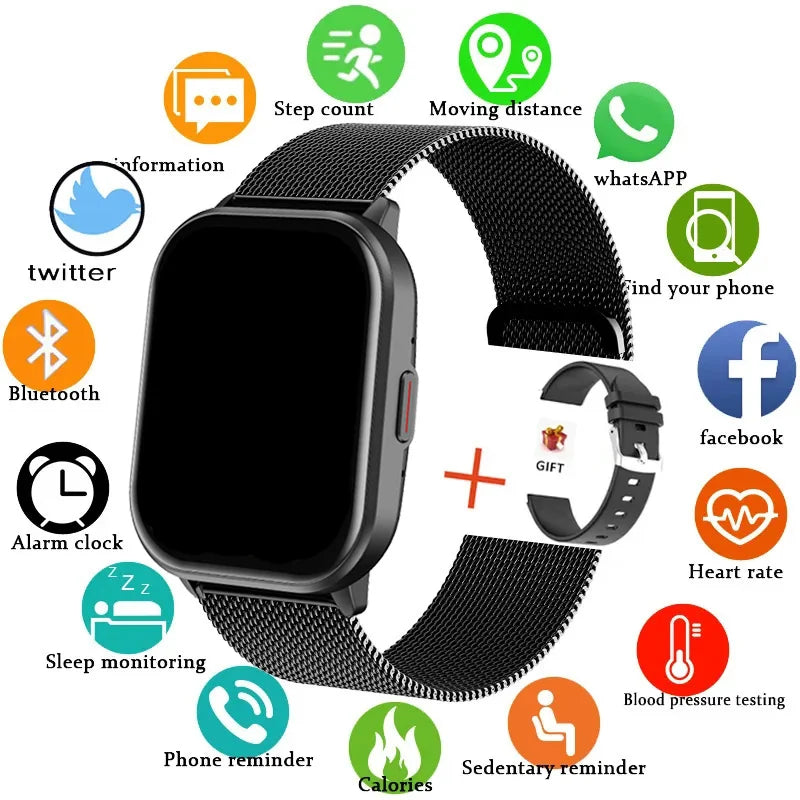 Smartwatch for Men & Women – Heart Rate, Blood Pressure, 100+ Sports Modes, Fitness Tracker with Bluetooth Call for Xiaomi