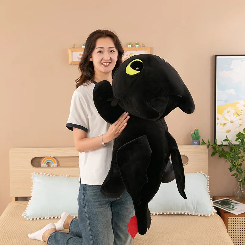 MINISO Little Flying Dragon Plush Toy - Toothless Doll Pillow, Party Model, Ideal Birthday Gift for Girls