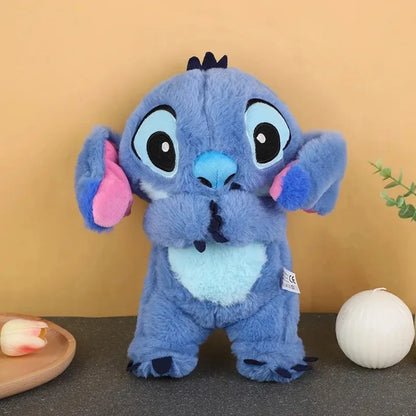 Kawaii Stitch Plush Doll - Soothing Musical Baby Sleeping Companion with Air Bag, Light, and Breathing Toy - Perfect Gift