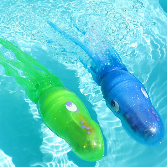 Crocichi Pool Toys – Electric Squid Bath Tub Toy for Toddlers (3-4 Years), Light-Up Fish Bathroom Toy for Kids (4-8 Years), Preschool