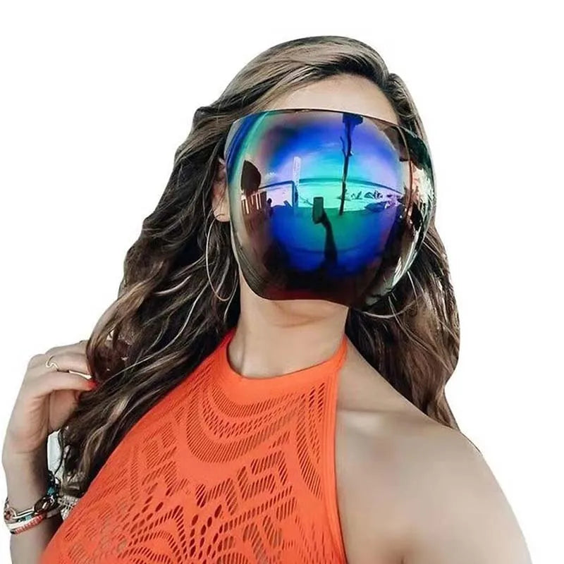 Protective Faceshield Sunglasses - Full Face Covered Spherical Lens Goggles for Men and Women - Anti-Spray Safety Eyewear