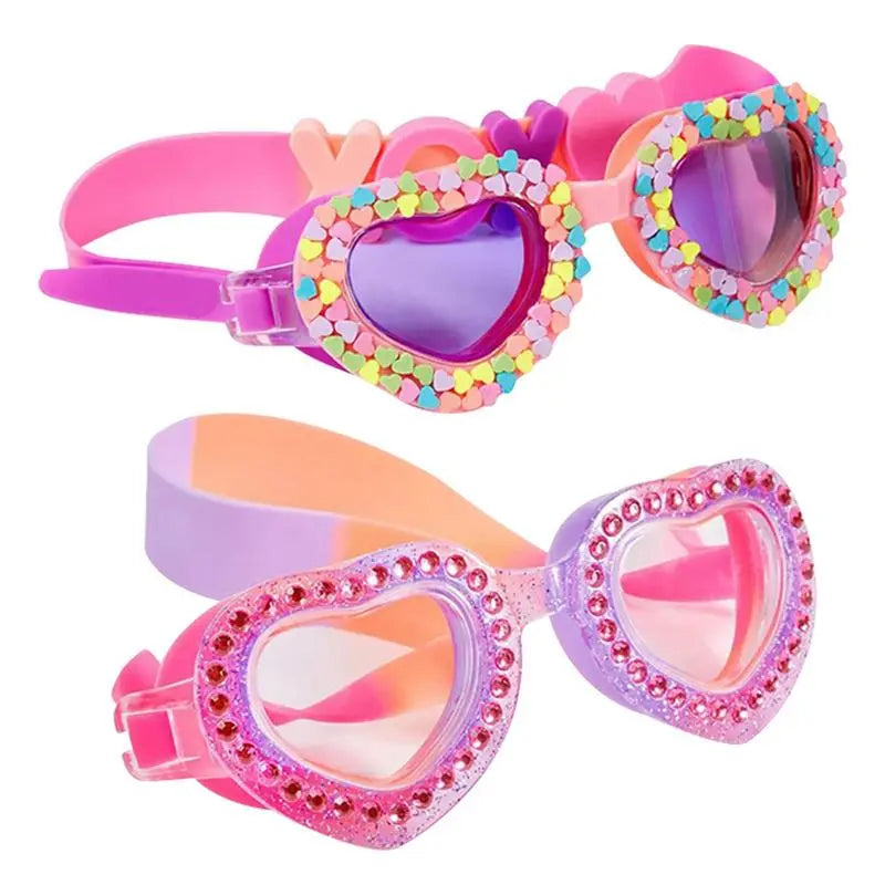 Cartoon Heart Shape Children's Swimming Goggles: New Waterproof UV Fogging Proof Swim Training Glasses - Kids Gifts