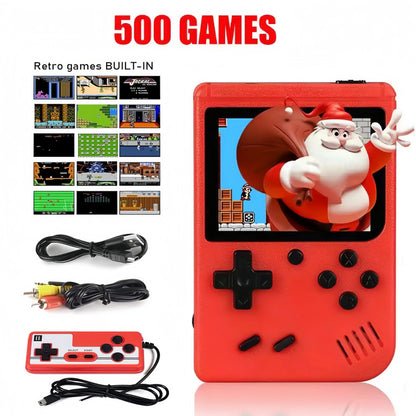 Retro Portable Mini Handheld Video Game Console - 8-Bit 3.0 Inch LCD, Built-in 500 Games, Kids' Gaming Player, Perfect Xmas Gift