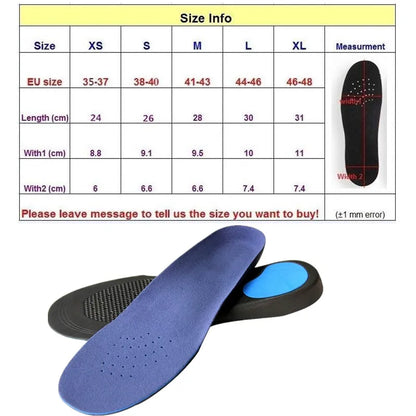 Orthotic Gel Insoles with High Arch Support – EVA Pads for Flat Feet Relief for Men and Women