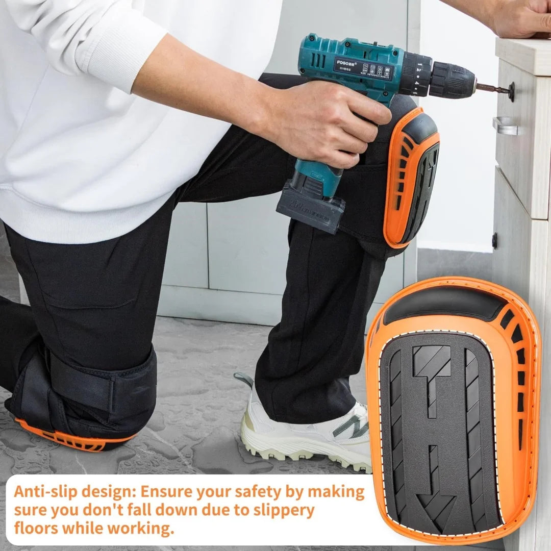 Heavy Duty Knee Pads for Work - Gel Cushion and Anti-Slip Straps for Construction, Flooring, and Gardening