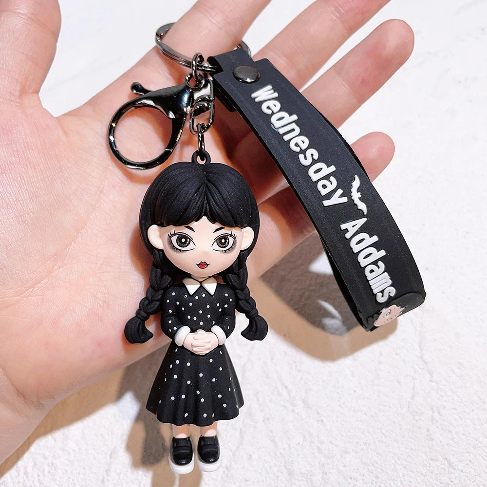 Wednesday Addams Horror Silicone Keychain - Thing Hand Doll, Schoolbag Pendant and Halloween Costume Prop