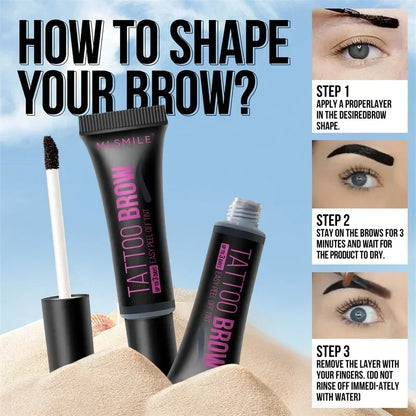 New Tearing Eyebrow Gel – Semi-Permanent Waterproof Tattoo Tint, Long-Lasting, Sweatproof, Peel-Off Dye Cream for Eyebrows. Cosmetics