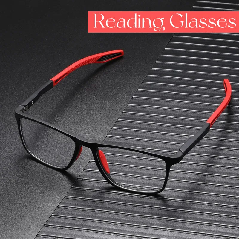 Ultralight TR90 Anti-Blue Light Reading Glasses - Sport Presbyopia Eyeglasses for Women & Men, Far Sight Optical Eyewear up to +4.0 Diopters