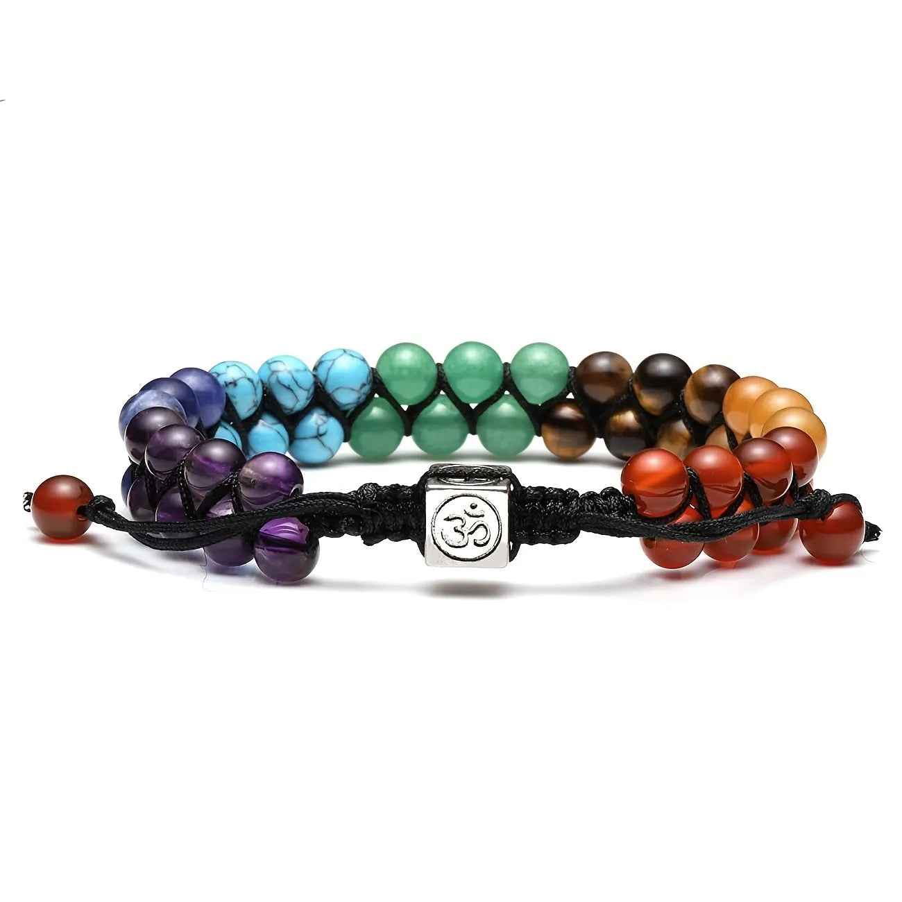 Top Plaza 7 Chakra Crystal Bracelet: Adjustable Yoga Stone Beads for Meditation & Anxiety Relief - Women's Jewelry